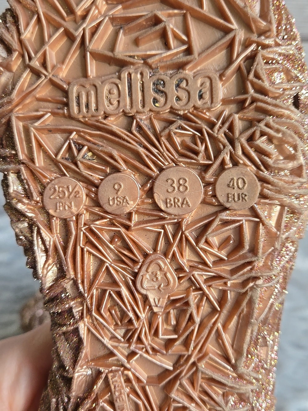 Melissa Rose Gold Jelly Flats, Womens Size 9 - Picture 2 of 9